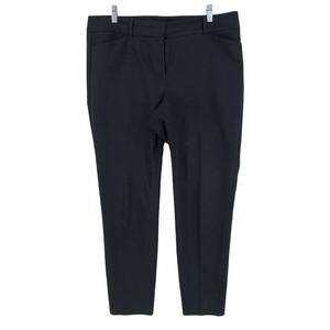 Loft Dress Pants Women's Size 10 Black Solid Stretch Mid Rise Julie Skinny Leg